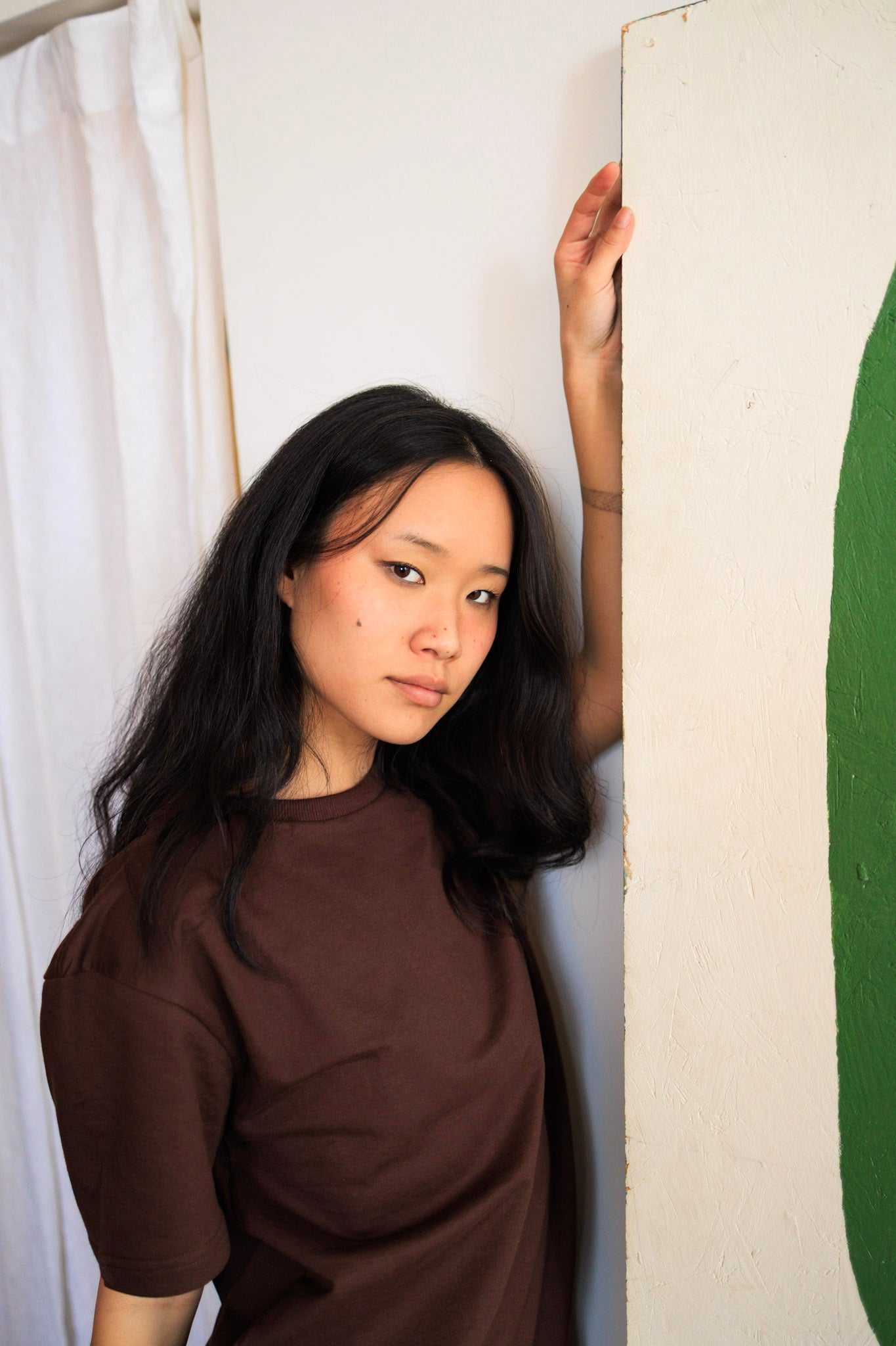 Unisex hemp t-shirt made from breathable, sustainable hemp and organic cotton blend, handcrafted in Nepal.