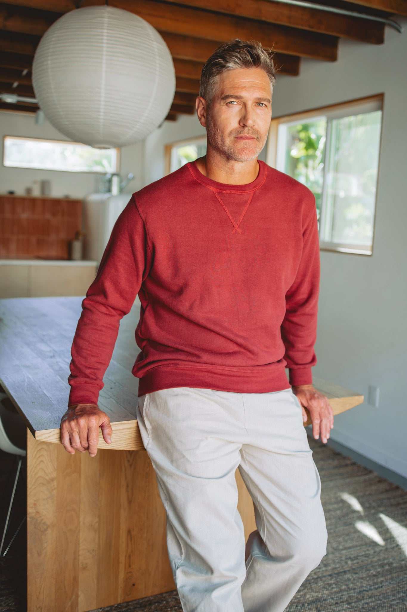 Hemp Organic Cotton Crewneck Outdoor Adventure Sweatshirt Breathable Fleece Pullover Natural Fiber Clothing Unisex Comfortable Design Sustainable Fashion Essential Soft Interior Warmth Durable Construction Quality Cool Weather Layering