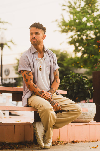 Men's Hemp Button Collared Camp Shirt