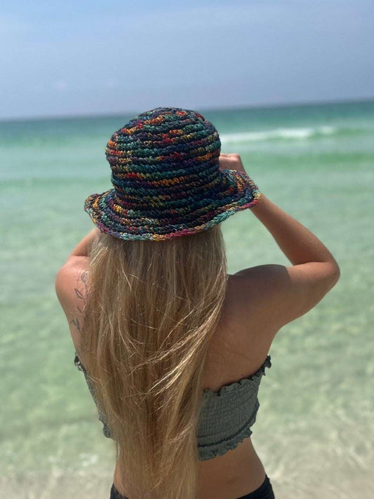 Crochet Sun Hat - Handmade Hemp Sun Hat for Summer Style