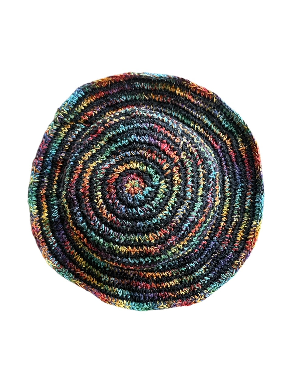 Hemp Crochet Sun Hat - Multi Stripe Dark or Light