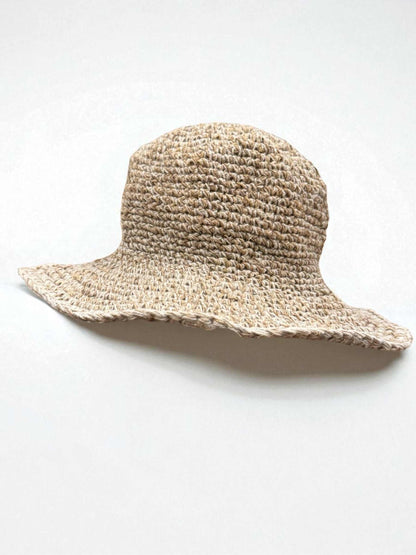 Hemp Crochet Sun Hat with Wire Brim-Handmade Eco-Friendly Summer Hat