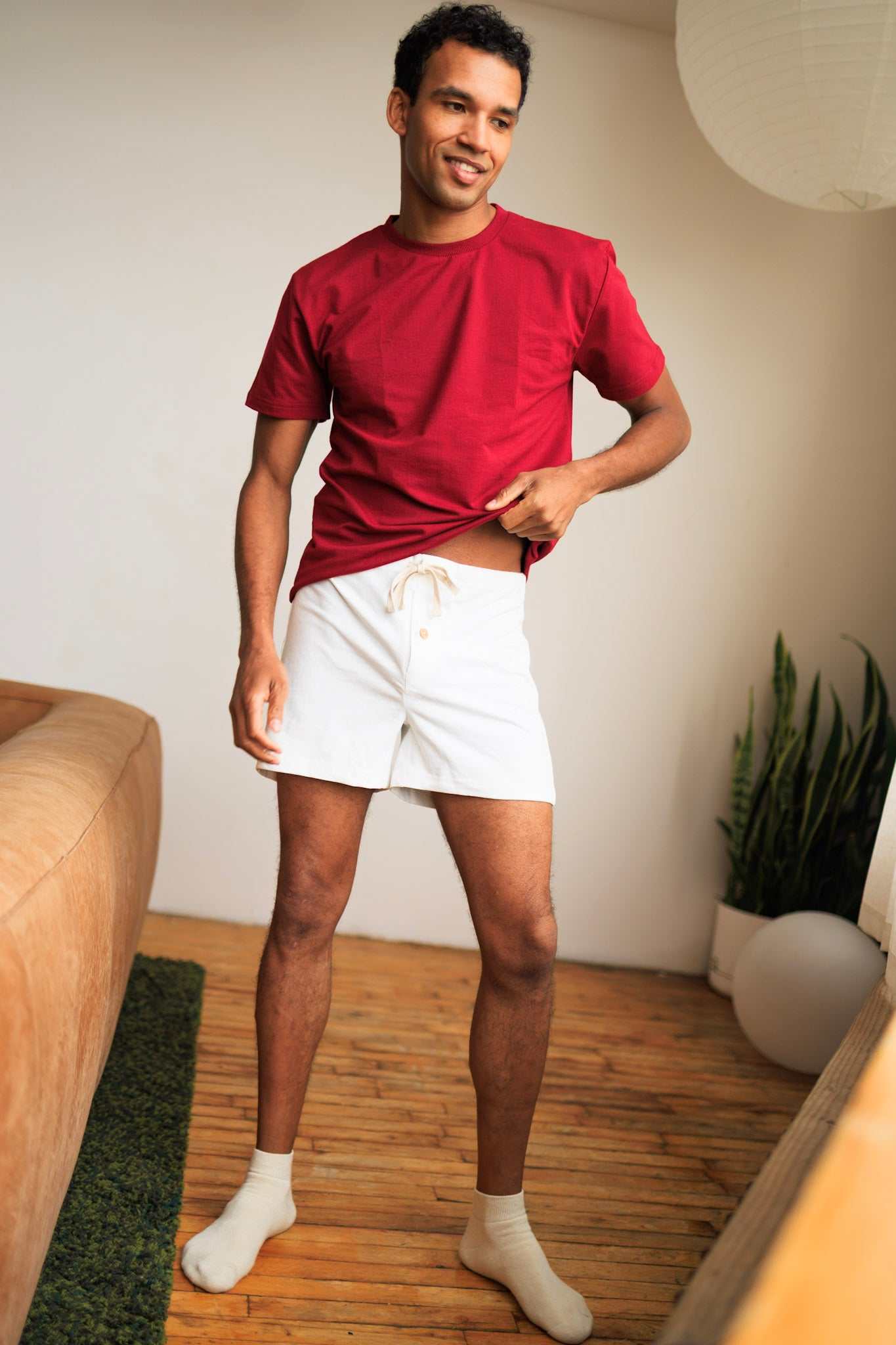 Elastic Free Underwear Hemp Organic Blend Button Fly Design Natural Fabric Construction Breathable Material Option Comfortable Waistband Design Traditional Boxer Style Daily Wear Essential Sensitive Skin Friendly Alternative Underwear