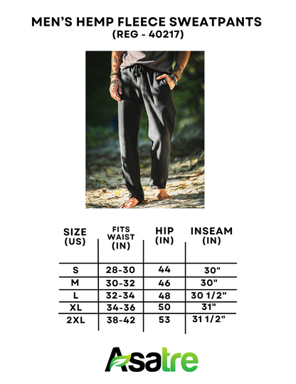 Men's Hemp and Organic Cotton Fleece Sweatpants - Slim/Reg