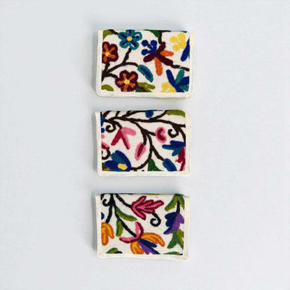 Hemp Floral Embroidered Passport Cover – Sustainable Handmade Travel Wallet by Asatre