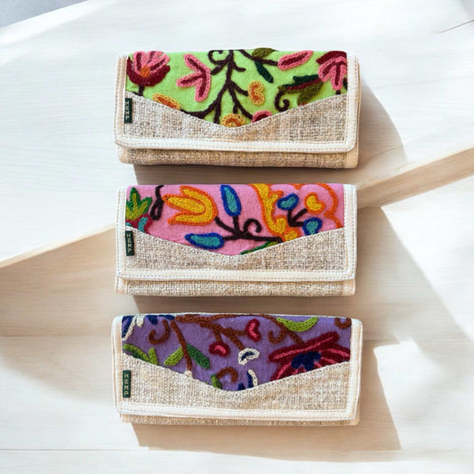 Handmade Wallet - Embroidered Women's Hemp Wallets|Asatre