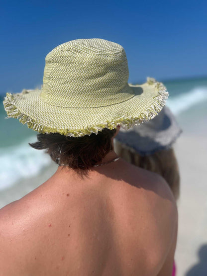 Linen Hat - Hemp Herringbone Sun Hat for Summer Travel & Beach