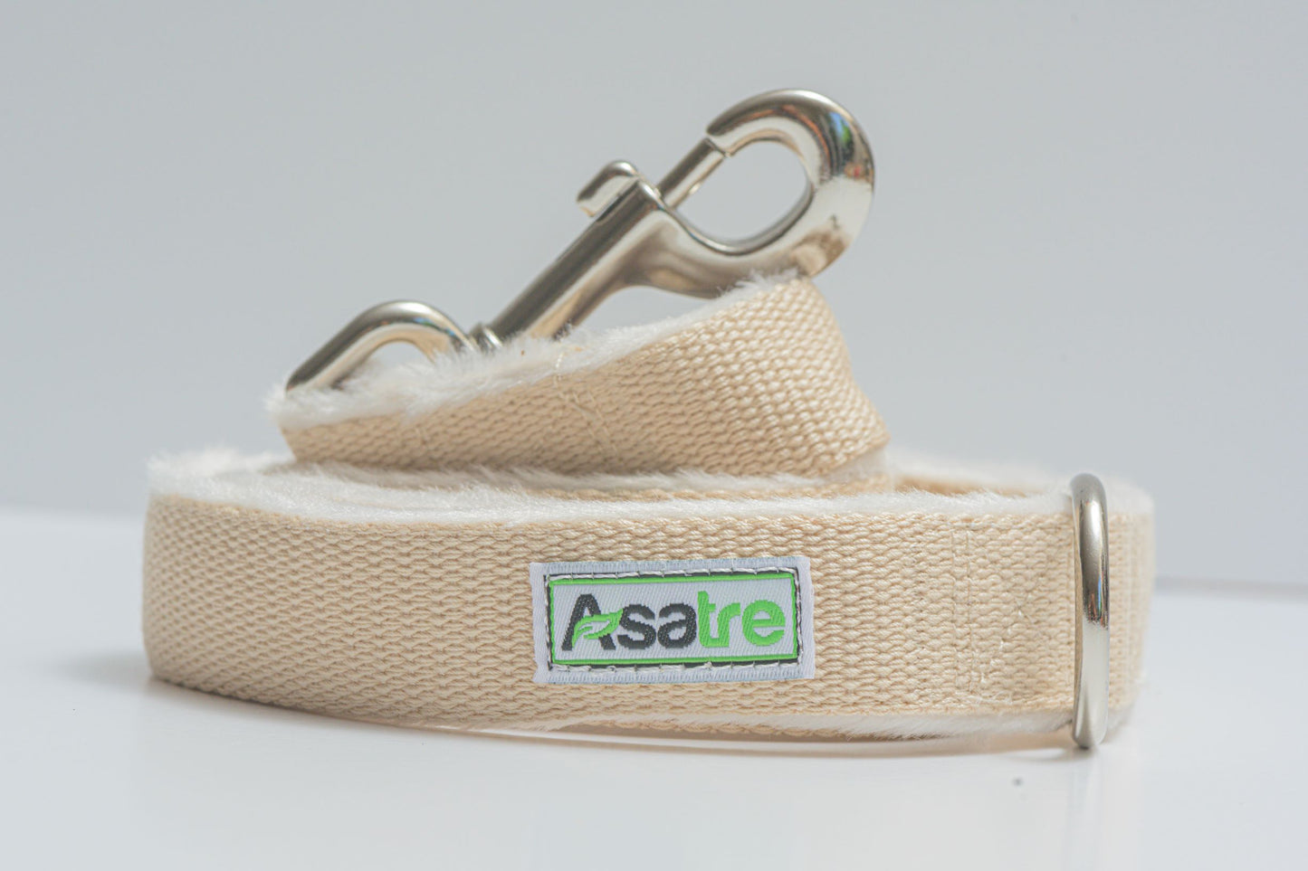 Hemp Dog Collar and Leash Set (Beige)