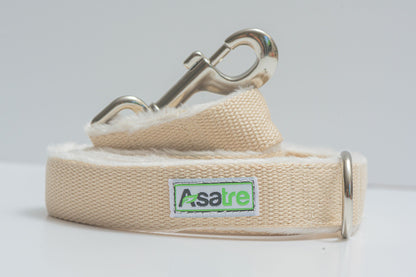 Hemp Dog Collar and Leash Set (Beige)