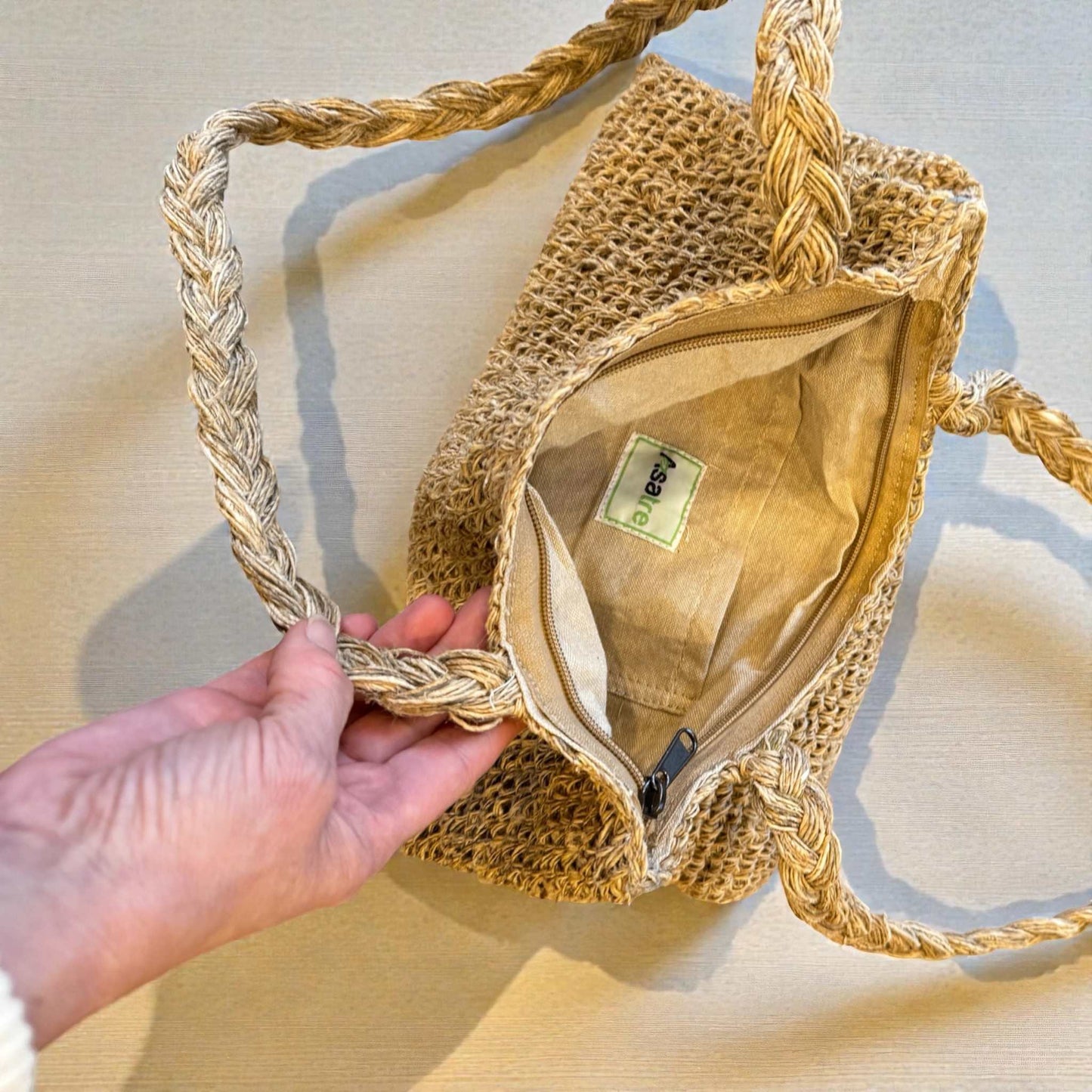 Hemp Shoulder Bag - Eco-Friendly Handwoven Tote for Everyday Use