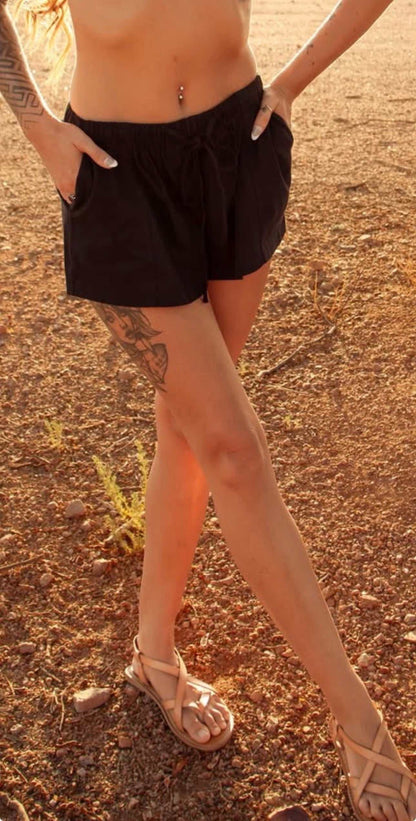 Women Lounge Shorts – Hemp Organic Cotton Drawstring with Pockets