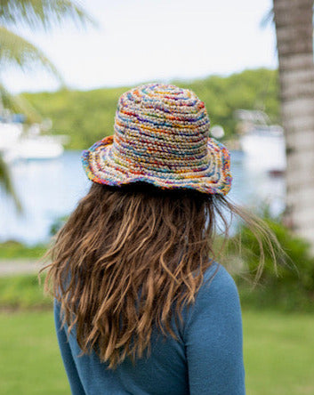 Hemp Crochet Sun Hat - Rainbow