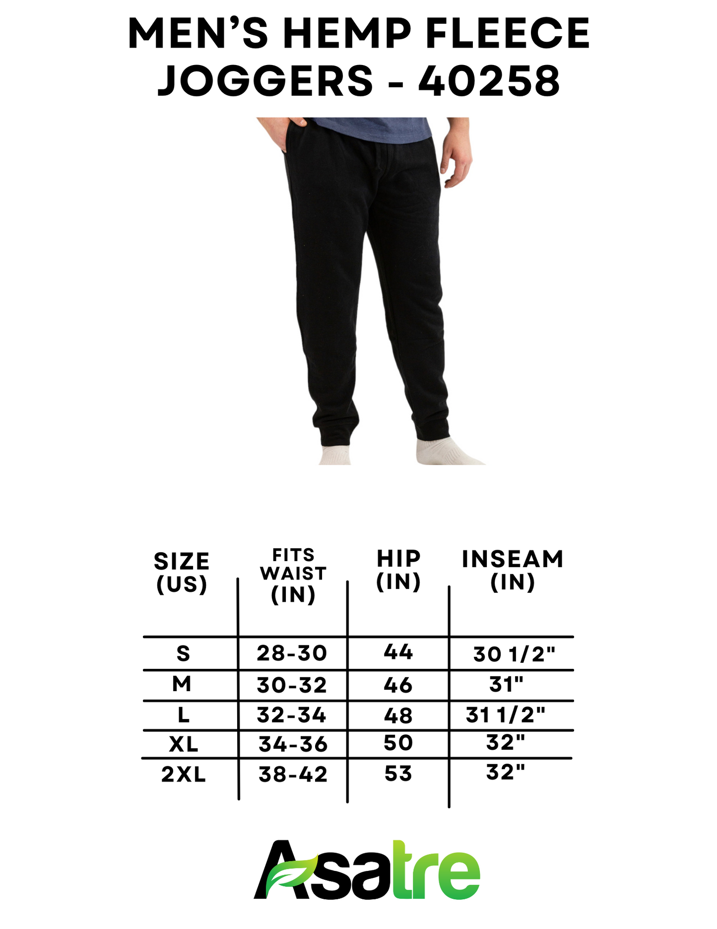 Fleece Joggers -  Men's Hemp and Organic Cotton Joggers|Asatre