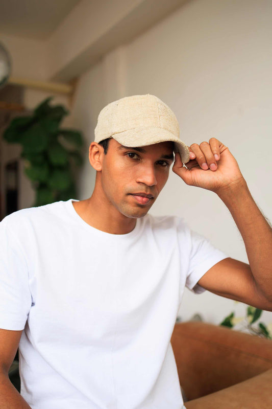 Eco-friendly hemp baseball natural cap with 100% natural hemp exterior and adjustable clasp