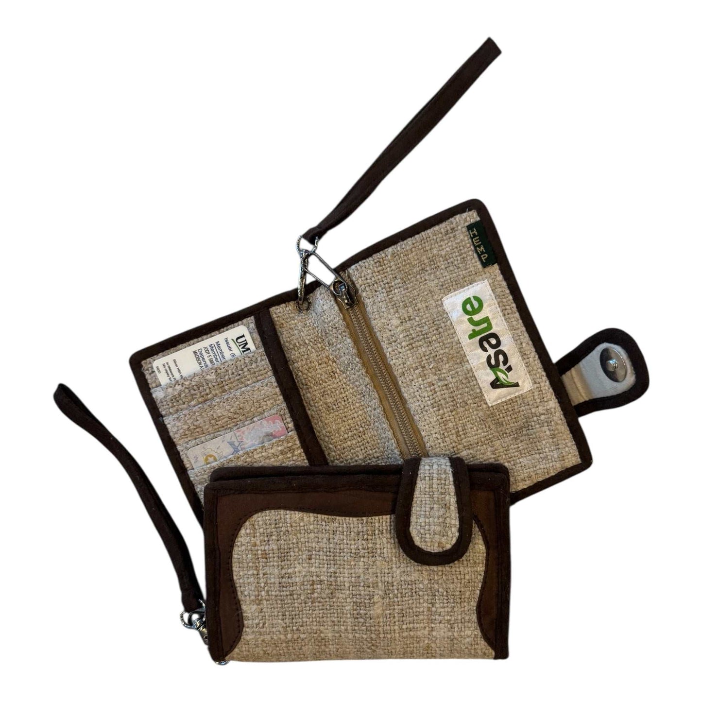 Women’s Hemp Natural Handmade Small Bi-Fold Wallet