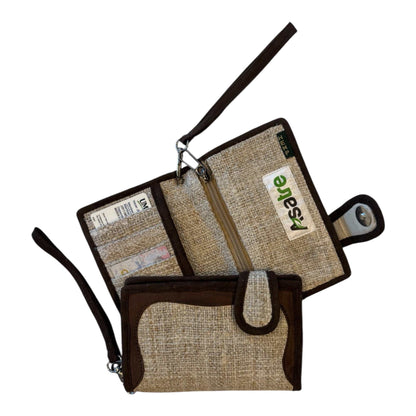 Women’s Hemp Natural Handmade Small Bi-Fold Wallet