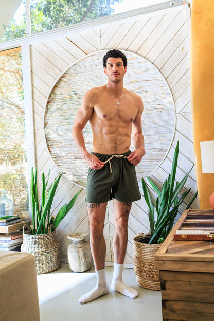 Hemp Elastic Free Drawstring Boxer Shorts by Asatre