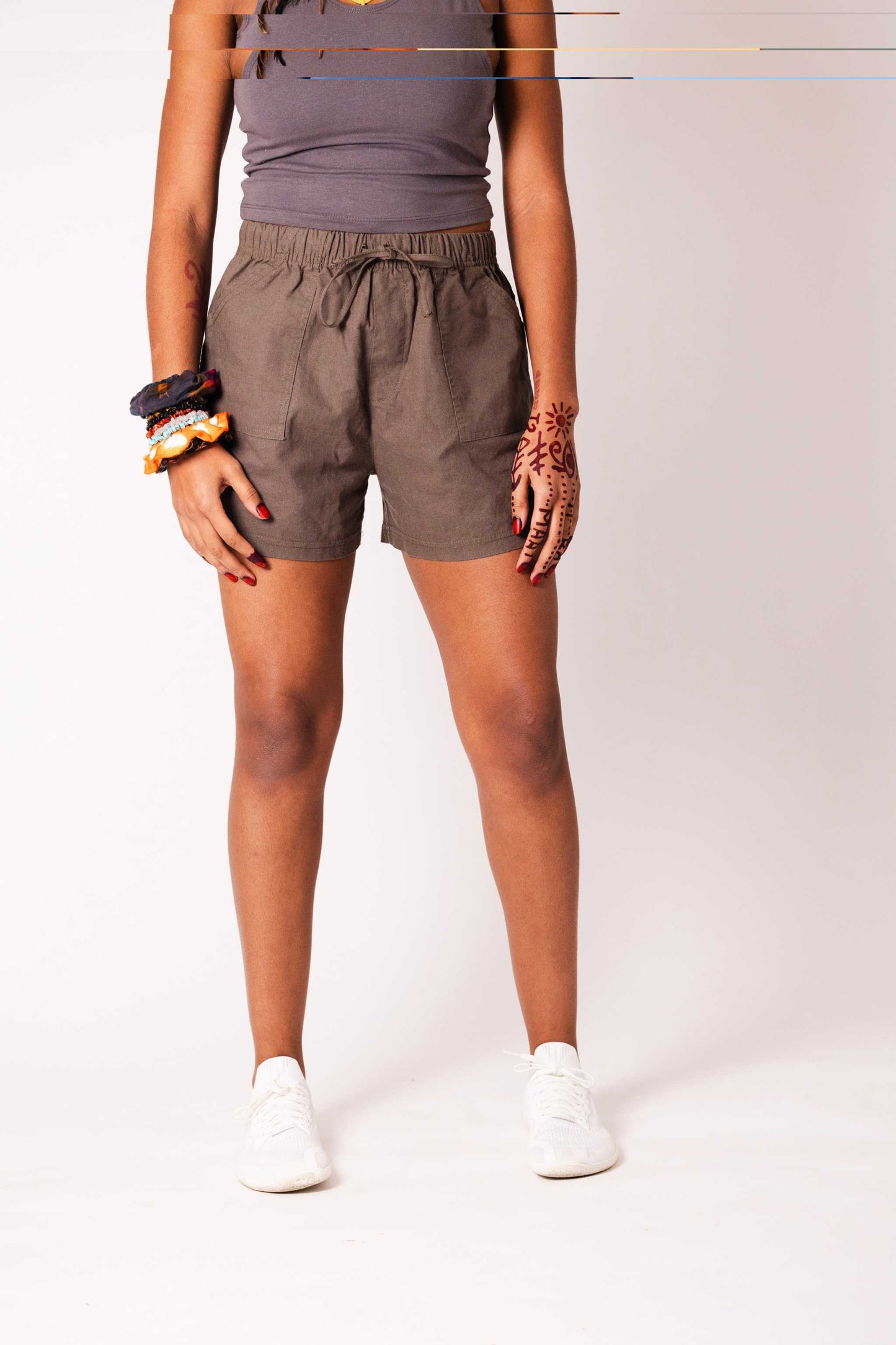 Women's Hemp Linen Shorts – Organic Cotton Blend, Eco-Friendly Summer Wear
