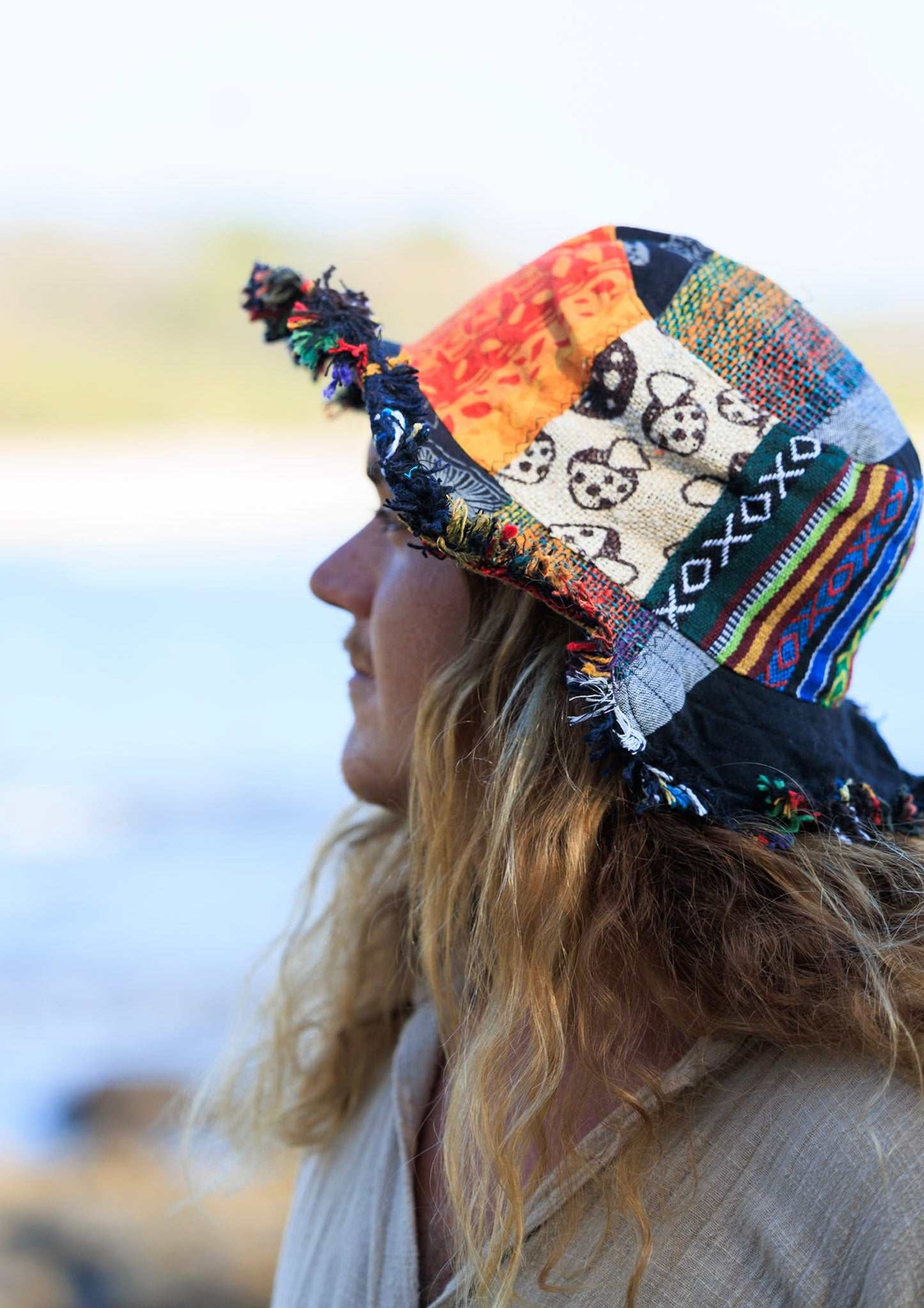 Patchwork Hat - Eco-friendly Hemp Sun Hat
