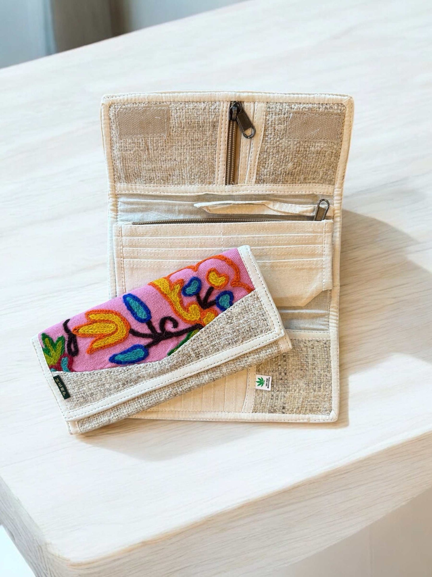 Handmade Wallet - Embroidered Women's Hemp Wallets|Asatre