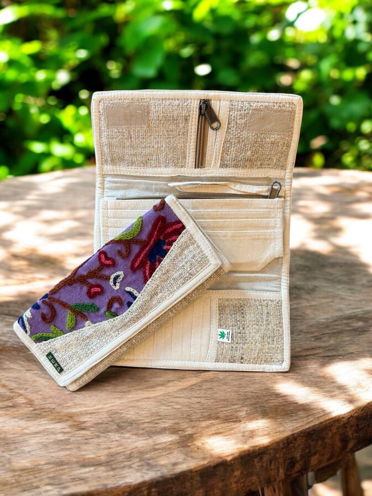 Handmade Wallet - Embroidered Women's Hemp Wallets|Asatre