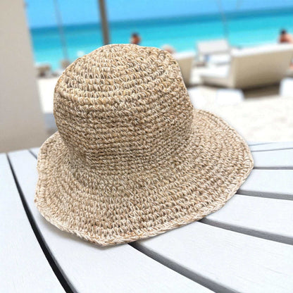 Hemp Crochet Sun Hat with Wire Brim-Handmade Eco-Friendly Summer Hat