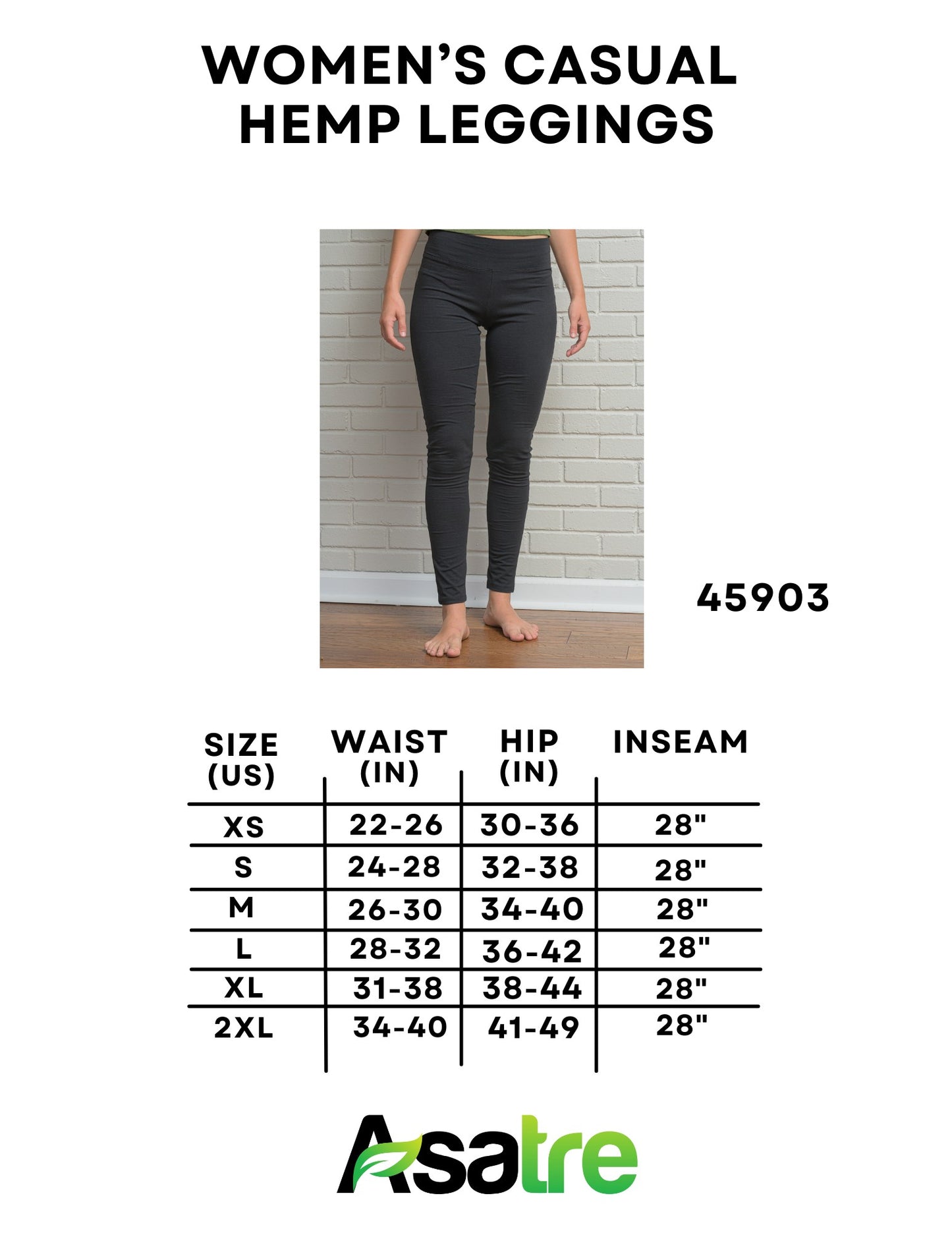 Casual Leggings - Women's Hemp Leggings for Everyday Comfort