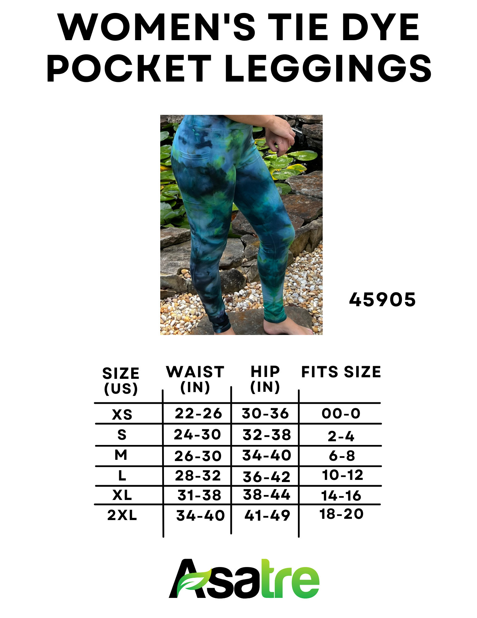 Pocket Leggings - Women's Hemp Tie Dye with Pockets|Asatre