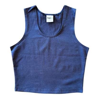 Yoga Crop Tank – Breathable Hemp Cotton Sustainable Minimalist Activewear