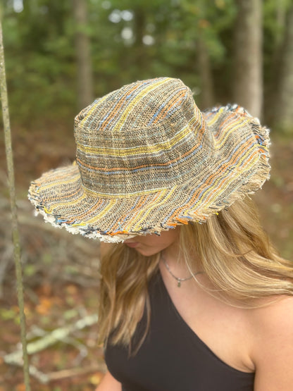 Hemp Sun Hat - Multi Color Stripes