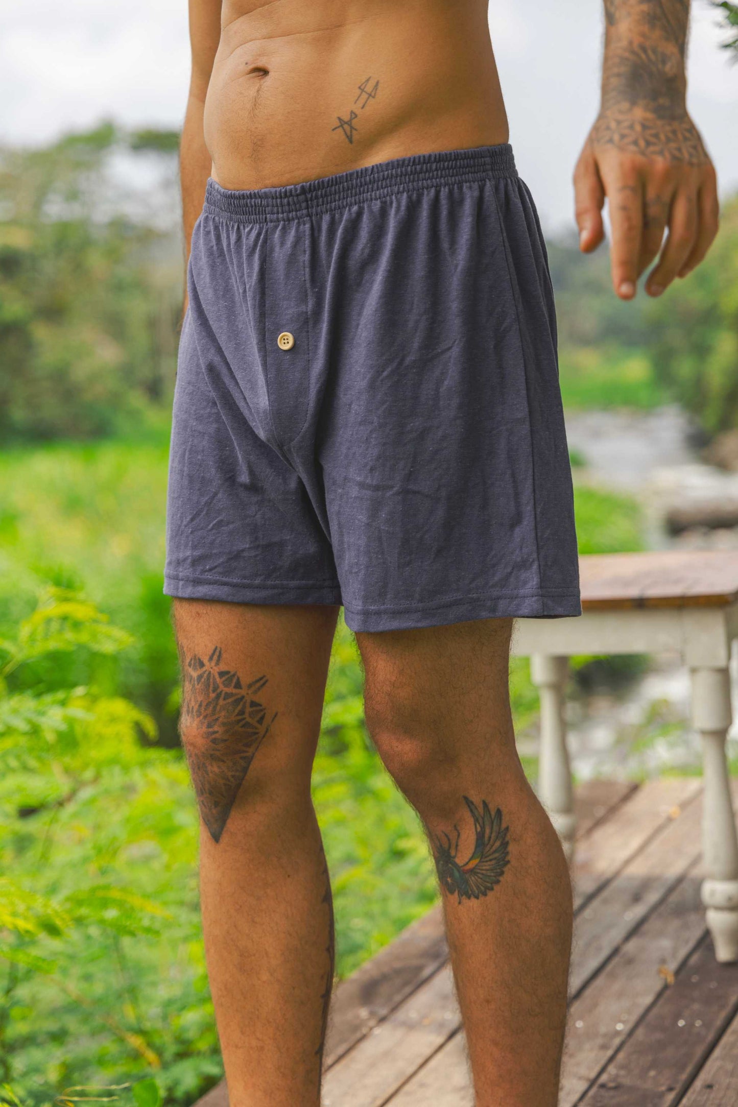 Mens Boxer Shorts - Hemp Button Fly Boxers 3-Pack Set by Asatre