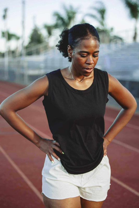 Women’s hemp tank top organic cotton blend scoop neck