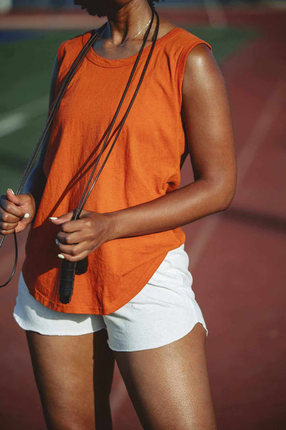Womens hemp tank top organic cotton blend scoop neck