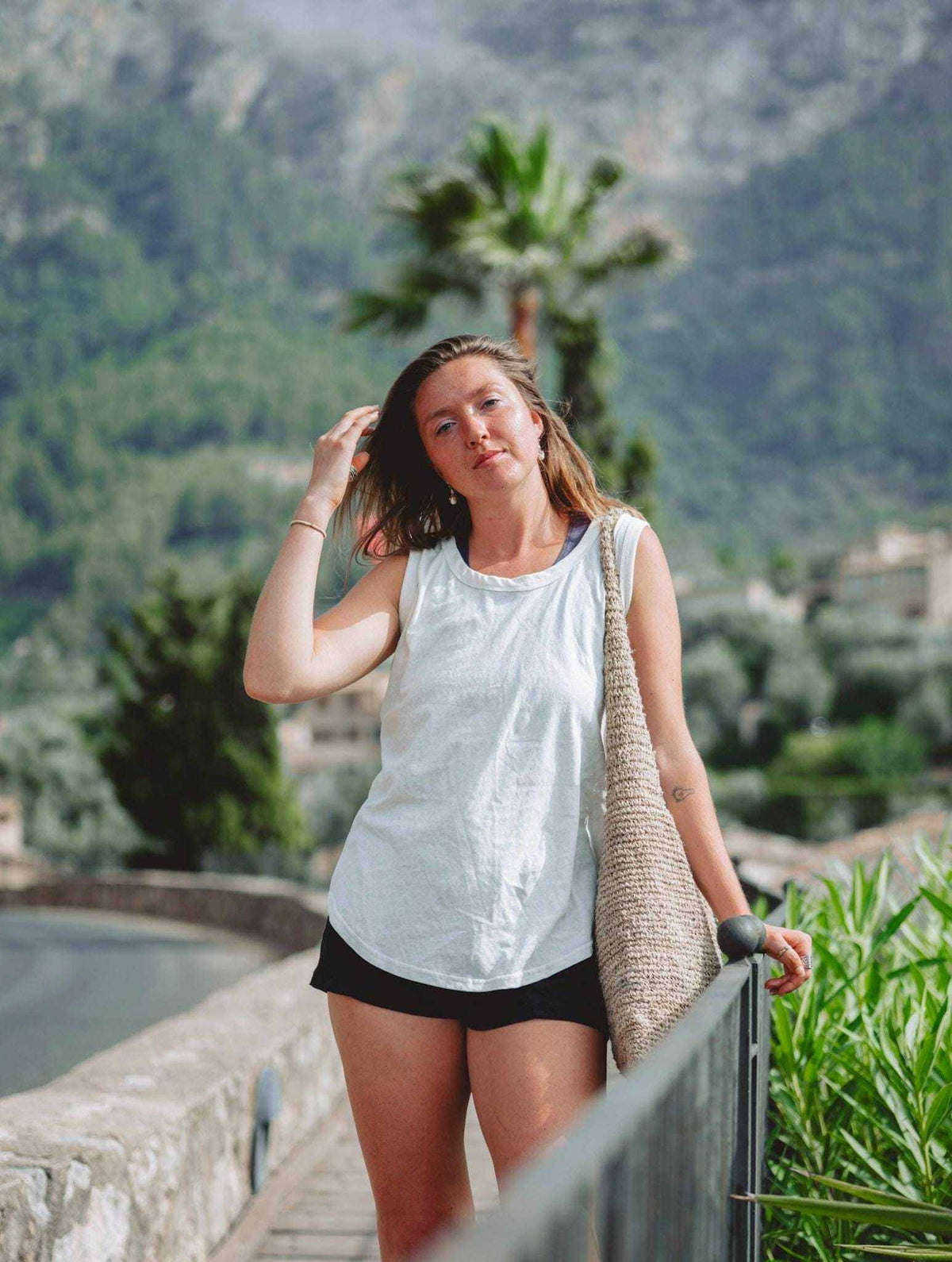 Eco-friendly hemp tank top with organic cotton blend for women