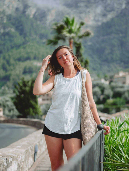 Eco-friendly hemp tank top with organic cotton blend for women