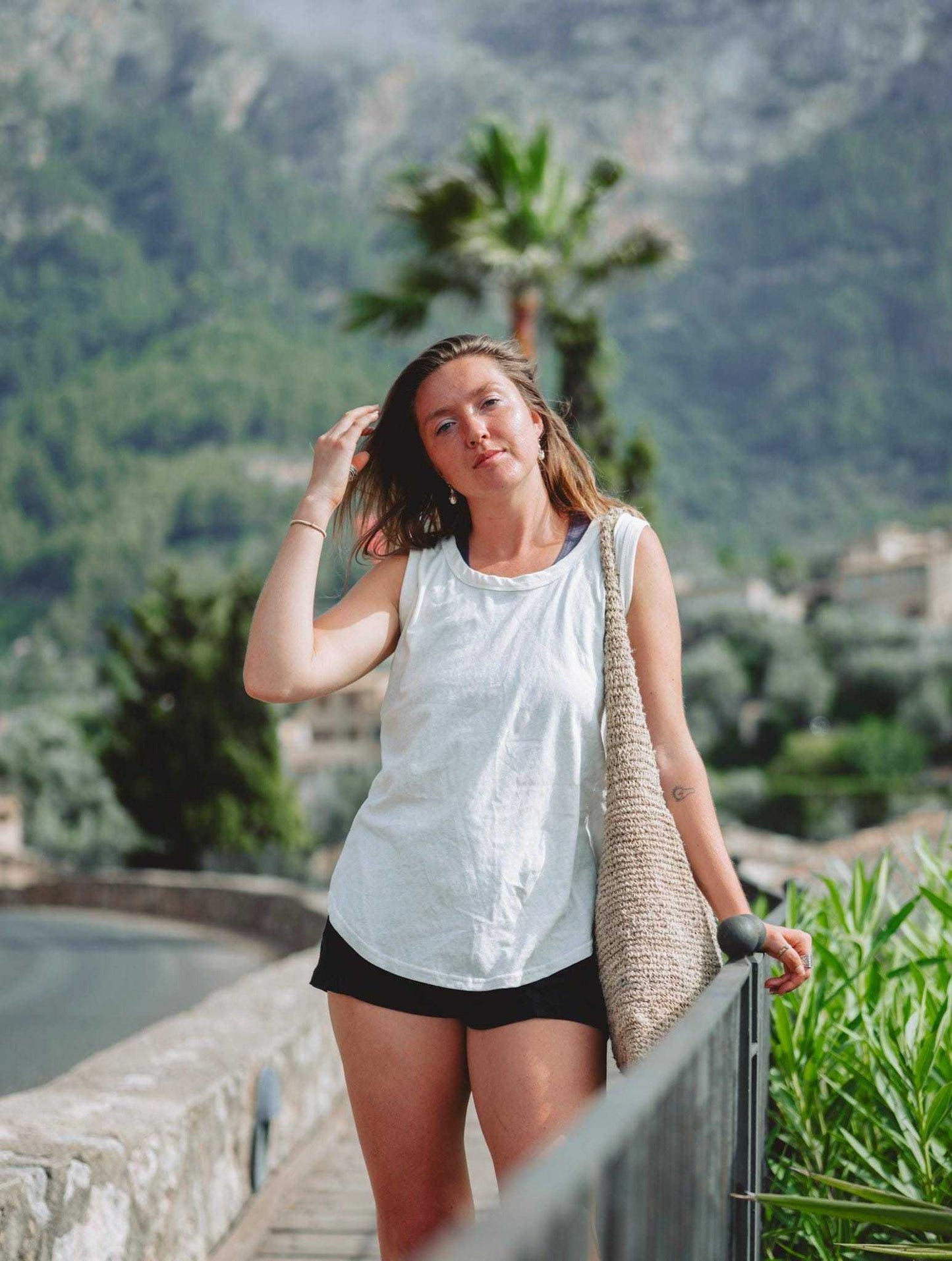 Women Summer Tank Top Hemp Cotton Blend Breathable Sleeveless Shirt Natural Fiber Clothing Sustainable Travel Wear Eco Friendly Yoga Top Lightweight Casual Design Perfect Beach Vacation Days Everyday Comfort Essential Minimalist Style