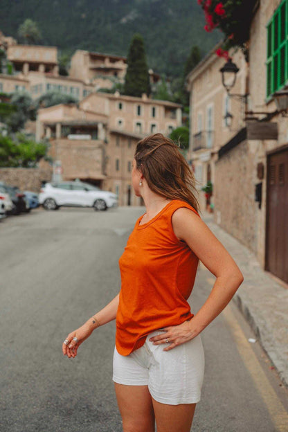 Sustainable Hemp Tank Top Women Eco Friendly Organic Cotton Blend Natural Fiber Yoga Wear Breathable Summer Clothing Minimalist Design Essential Everyday Casual Top Lightweight Comfortable Shirt Perfect Active Lifestyle Wear Environmentally