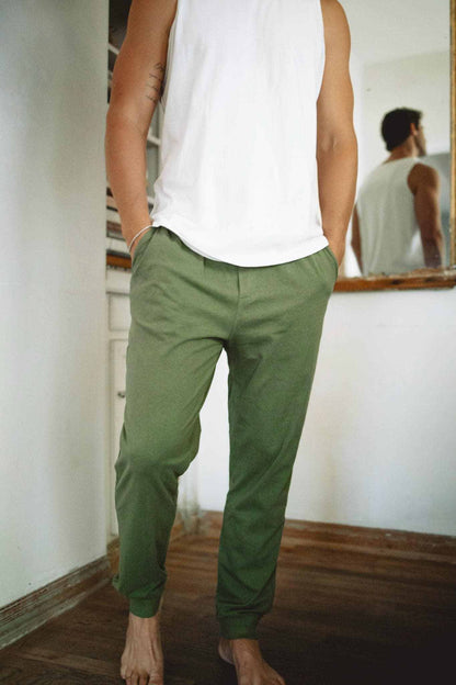 Hemp Jogger Men – Elastic Free Organic Cotton Drawstring Pants
