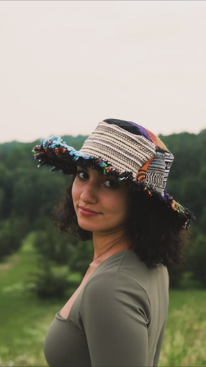 Patchwork Hat - Eco-Friendly Hemp Sun Hat for Men & Women