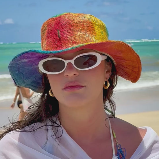 Hemp Rainbow Tie Dye Sun Hat