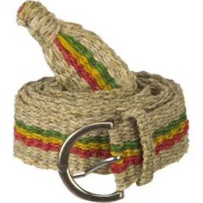 Handmade ecofriendly Himalayan hemp rasta stripe belt by local artisans