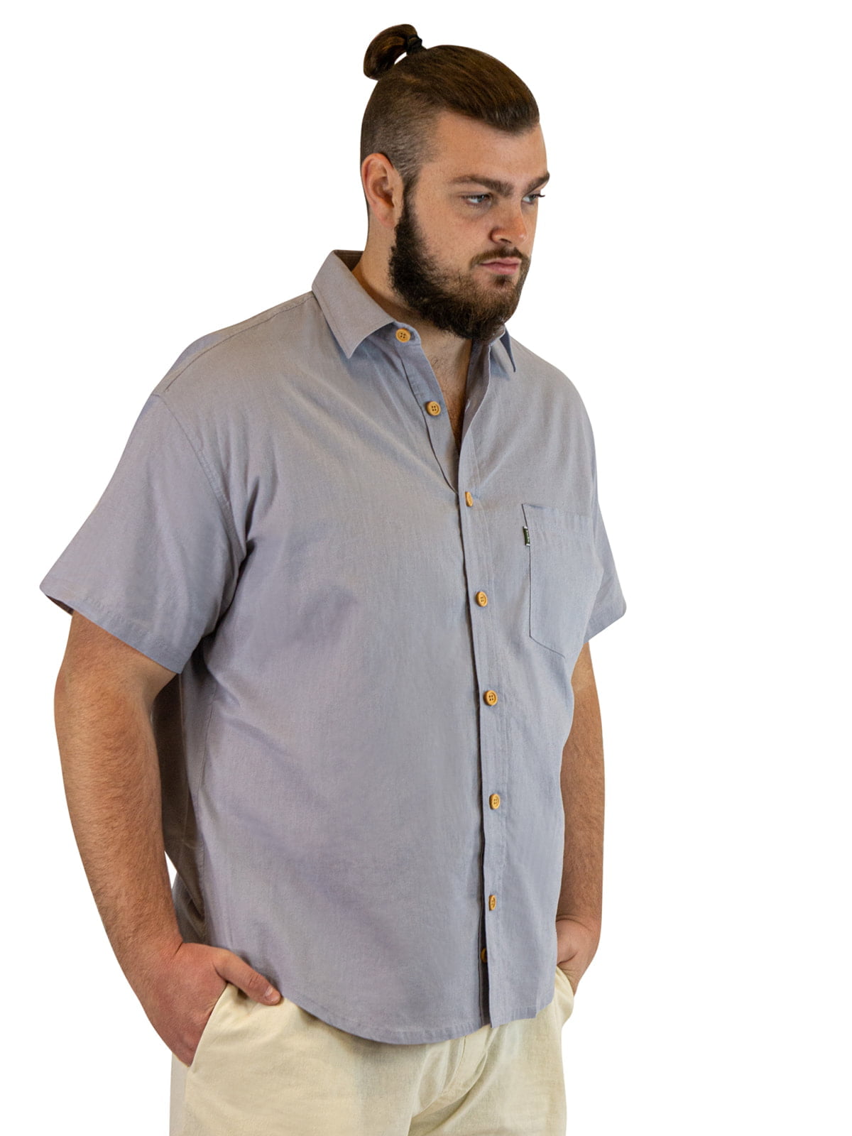 Hemp Shirt - Men's Eco-Friendly Hemp and Cotton Camp Shirt