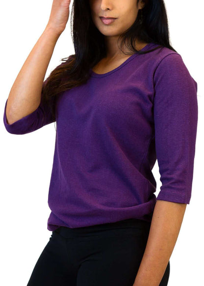 Hemp Shirt - Women's 3/4 Sleeve Hemp & Cotton Blend Apparel