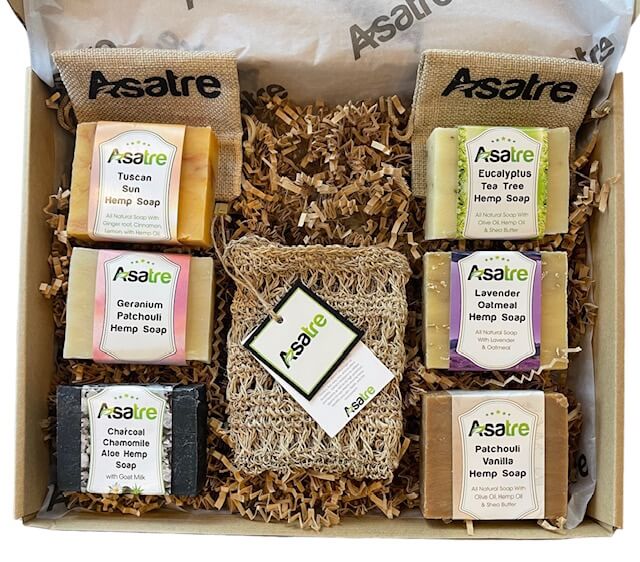 Handmade Natural Hemp Soap Gift Box by Asatre