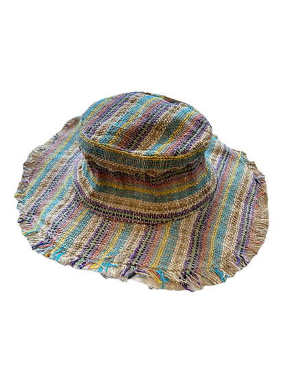 Hemp Sun Hat - Multi Color Stripes