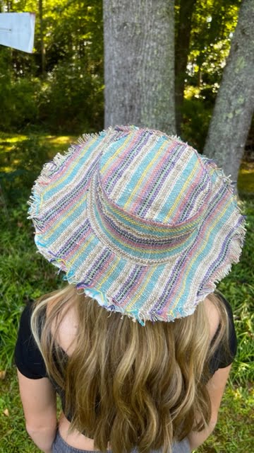 Hemp Sun Hat - Multi Color Stripes