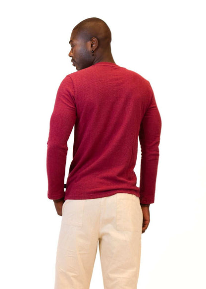 Men's Hemp Long Sleeve V-Neck Shirt