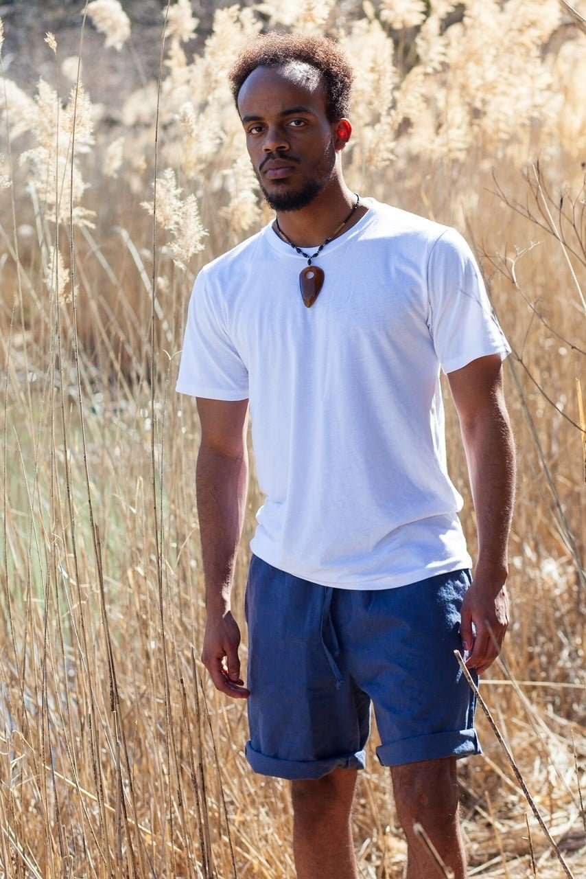 Organic Cotton Shorts - Men's Hemp & Linen-like Drawstring Shorts