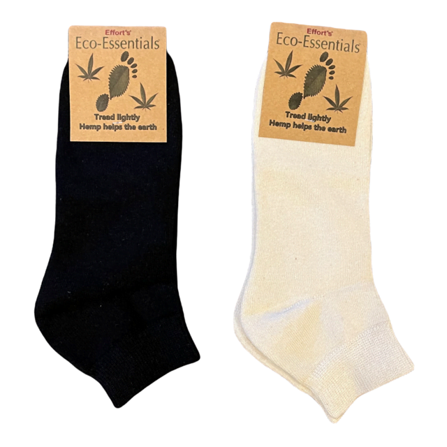 Hemp Clothing Ankle Socks - Black and Natural