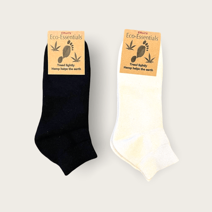 Hemp Ankle Socks - Black and Natural